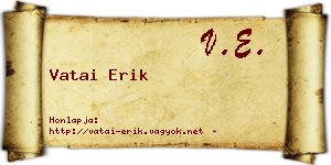 Vatai Erik névjegykártya